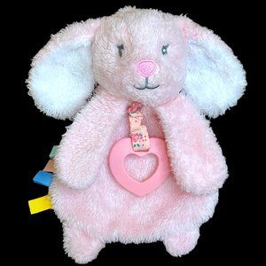 Modern Baby Pink Bunny Rabbit Lovey Security Blanket 9" Plush Stuffed Animal Toy